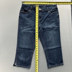Simply Vera Wang Women’s Blue Dark Wash 10P Petite Mid Rise Capri Stretch Denim